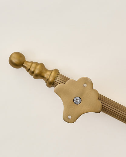 Solid Brass Fluted Rail with Hooks