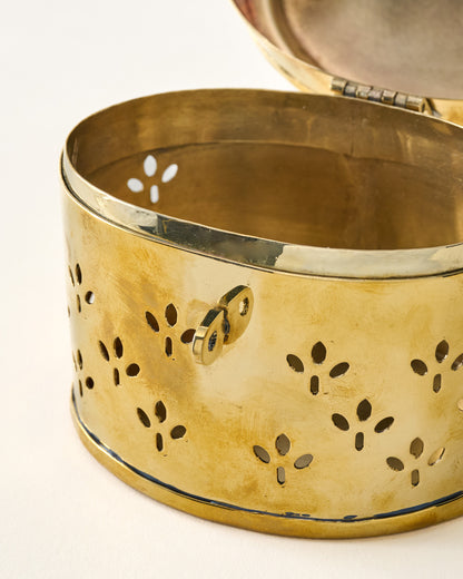 Vintage Inspired Brass Trinket Box