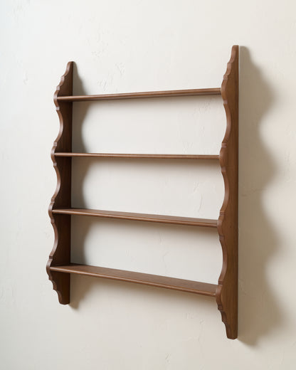Tapered Scallop Wood Wall Shelf