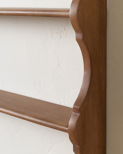 Tapered Scallop Wood Wall Shelf