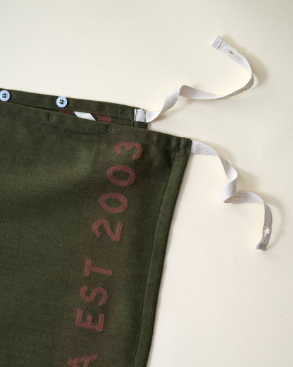 Magnolia Est. Convertible Tea Towel Apron - Capers close up ties