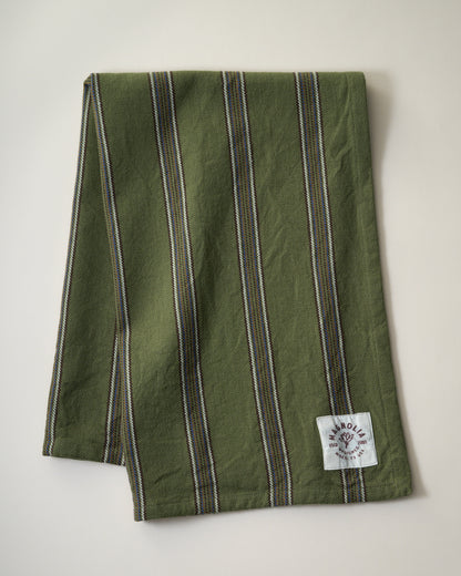 Olive Herringbone Stripe Tea Towel