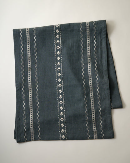Dusty Blue Embroidered Table Runner