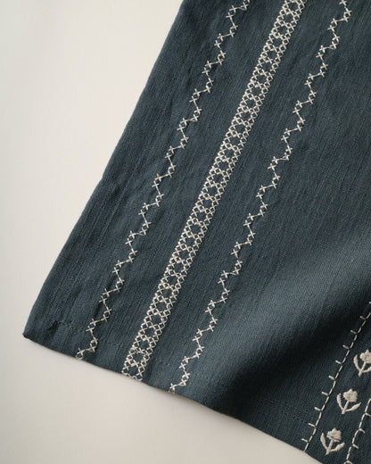 Dusty Blue Embroidered Table Runner