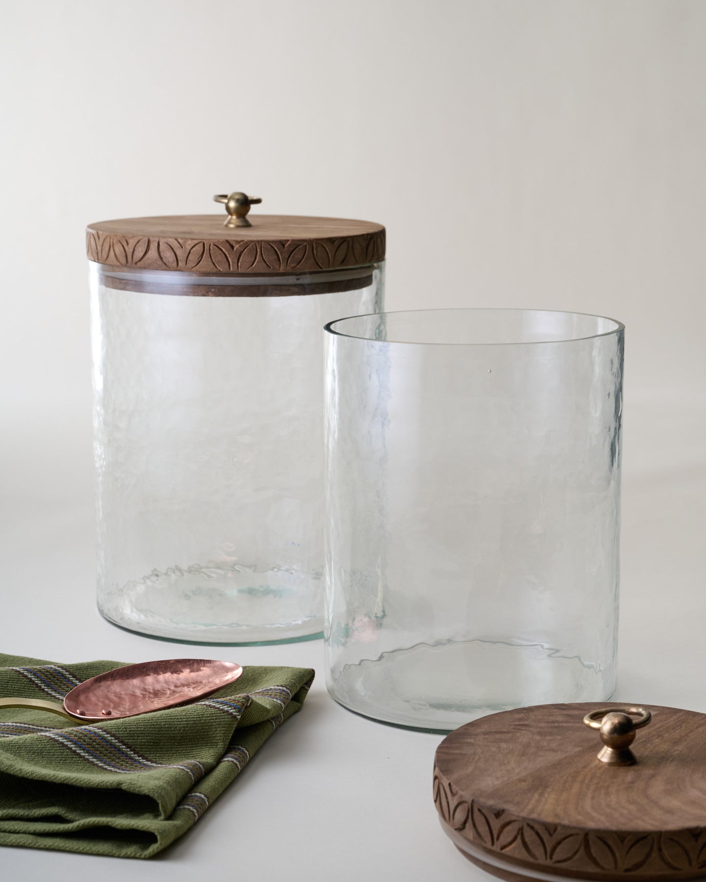 Beckett Carved Wood Canister