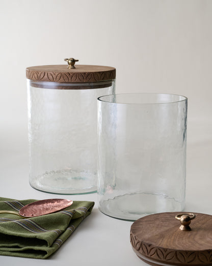 Beckett Carved Wood Canister