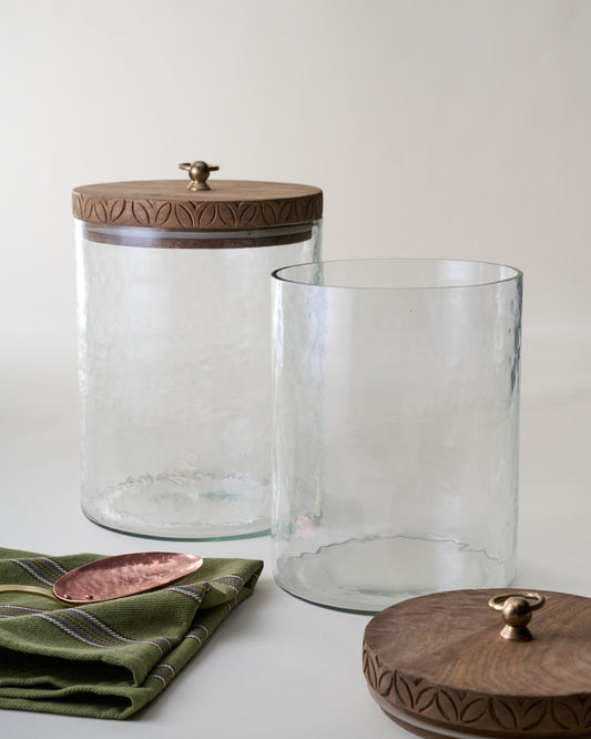 Beckett Carved Wood Canister