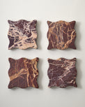 Wavy Scallop Marble Coaster Set of 4