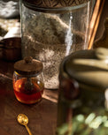 Beckett Carved Wood Honey Jar