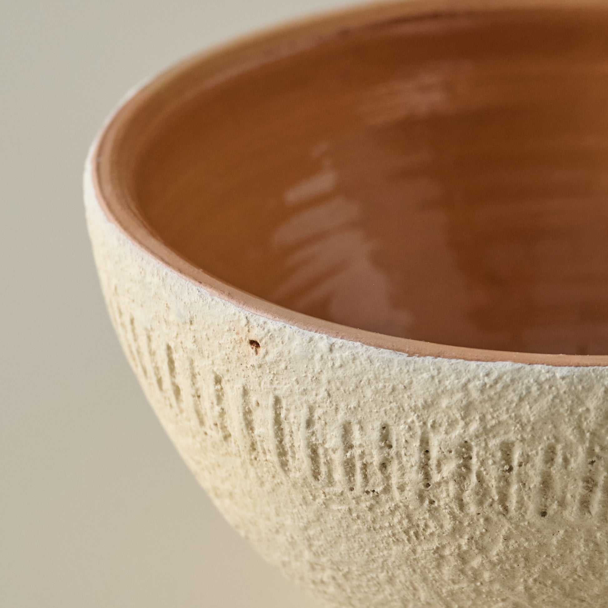Rustic Terracotta Accent Bowl close up