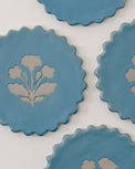Micro-Scallop Floral Coaster Set of Four close up design