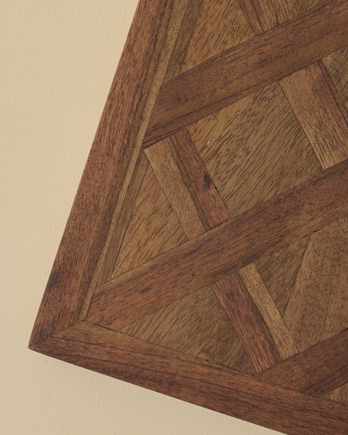 Lattice Two-Tone Wood Trivet close up