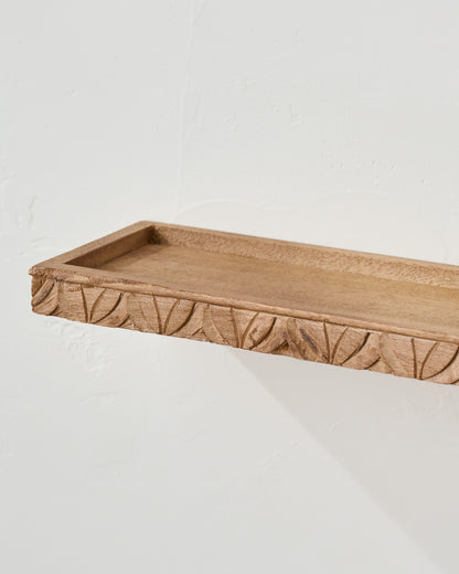 Beckett Carved Wood Shelf