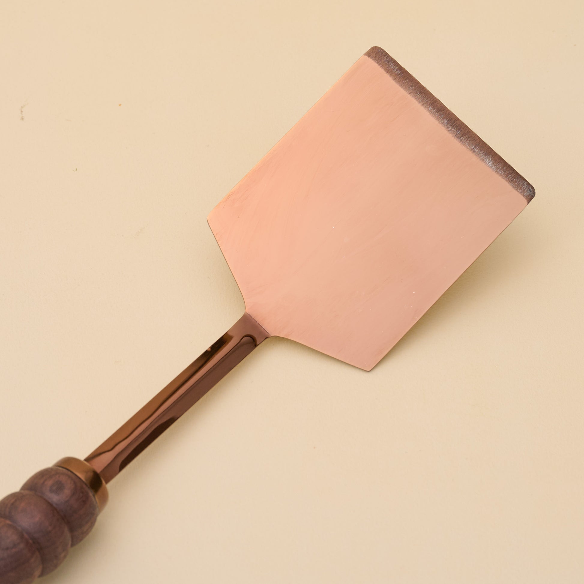 Walnut Handle + Copper Turner close up