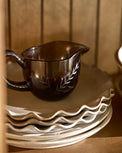 Brown Etched Glass Gravy Boat