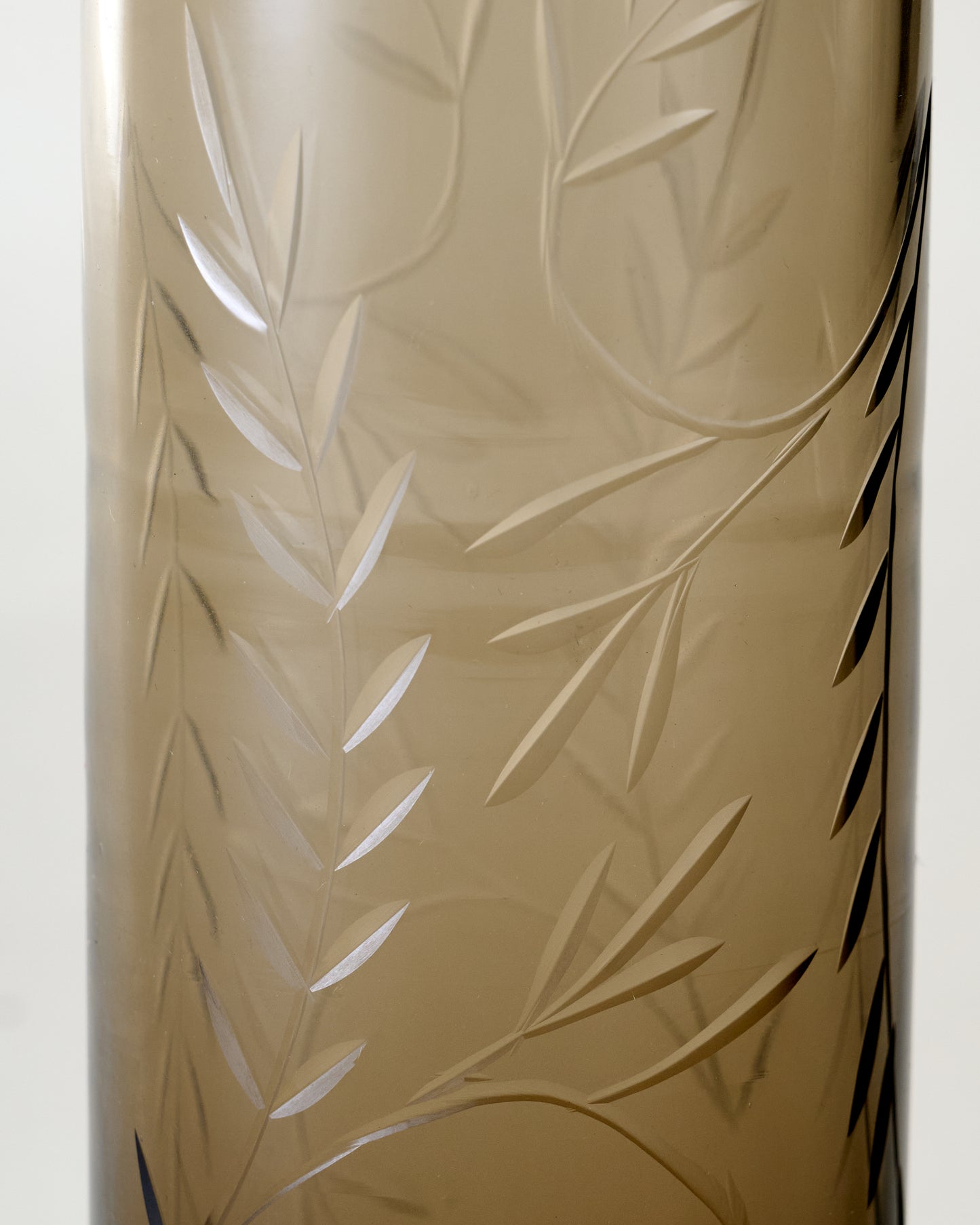 Recycled Etched Glass Tumbler, Brown Large close up
