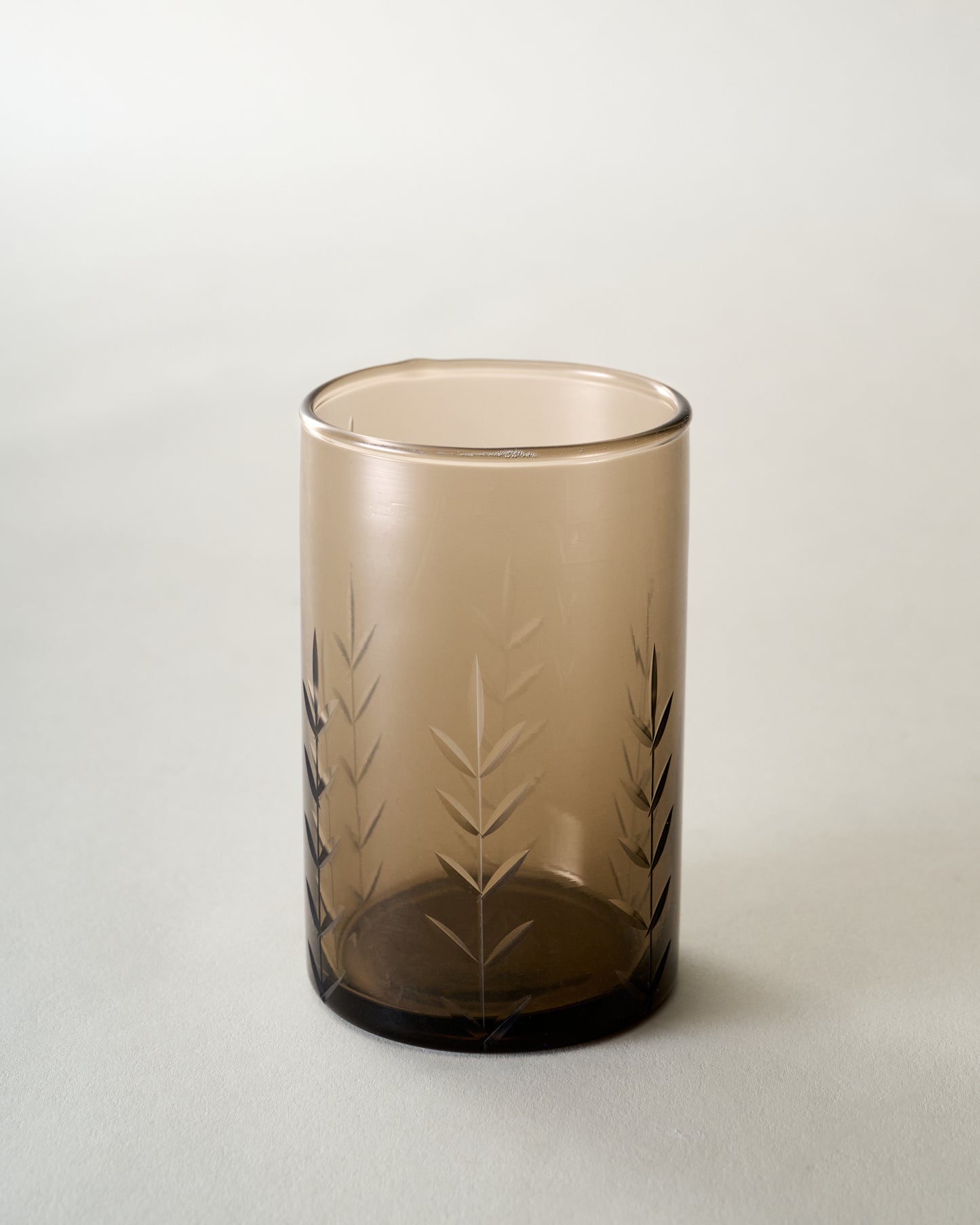 Recycled Etched Glass Tumbler, Brown Small