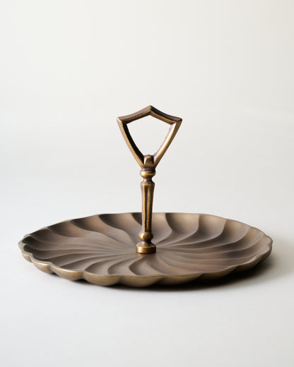 Antique Brass Snack Tray