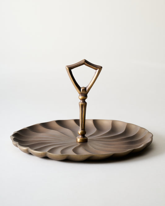 Antique Brass Snack Tray