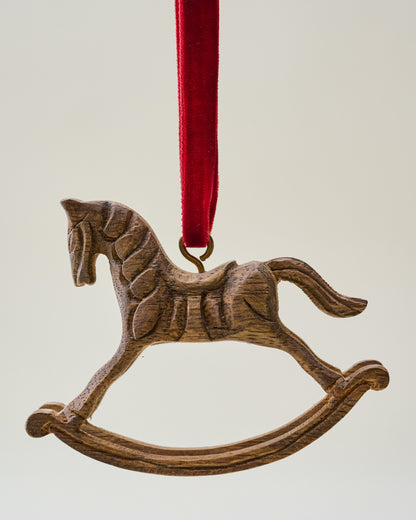 Hand-Carved Rocking Horse Ornament