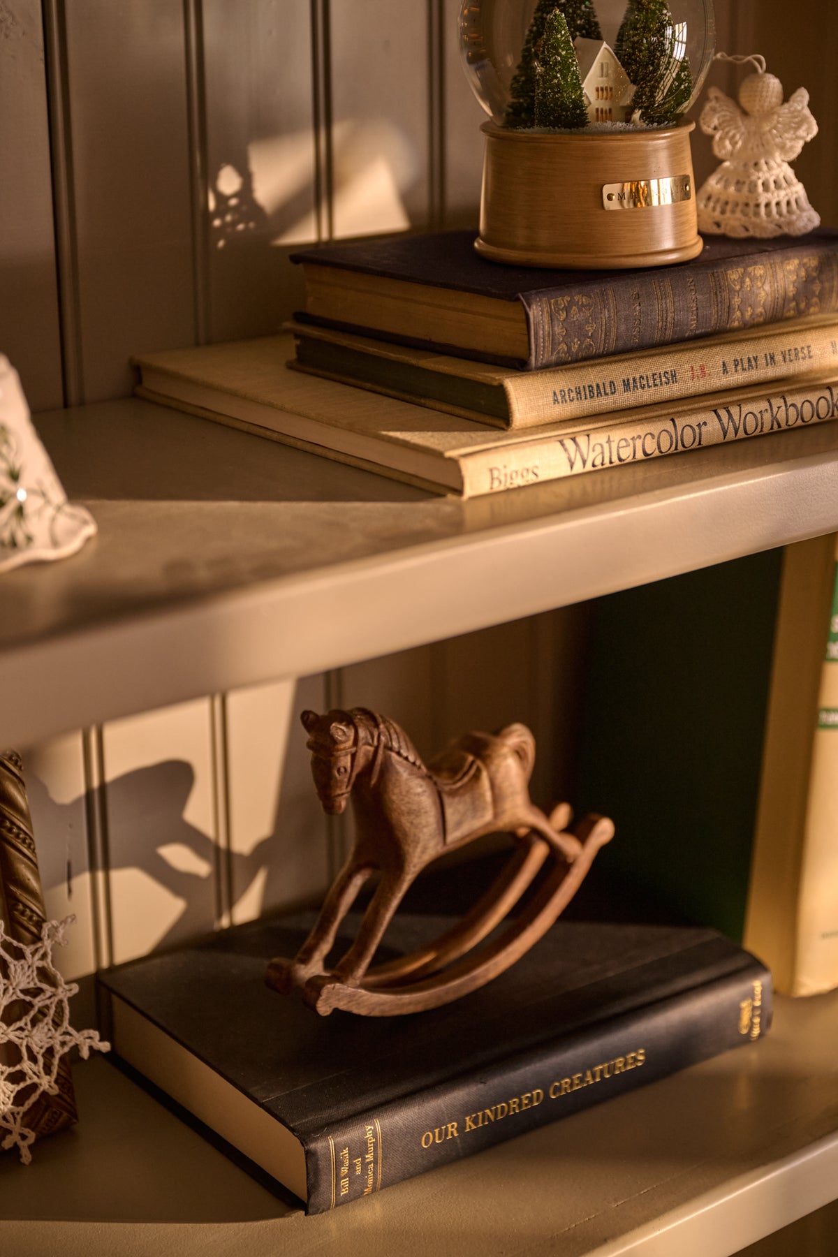Hand-Carved Rocking Horse in a room
