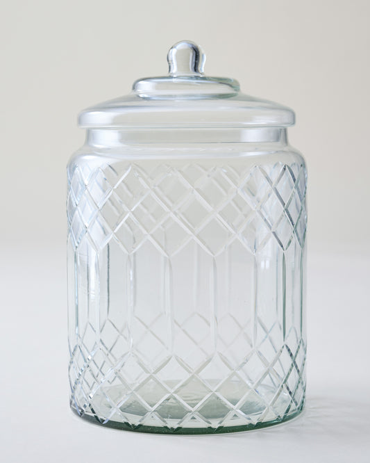 Vintage-Inspired Cut Glass Cookie Jar
