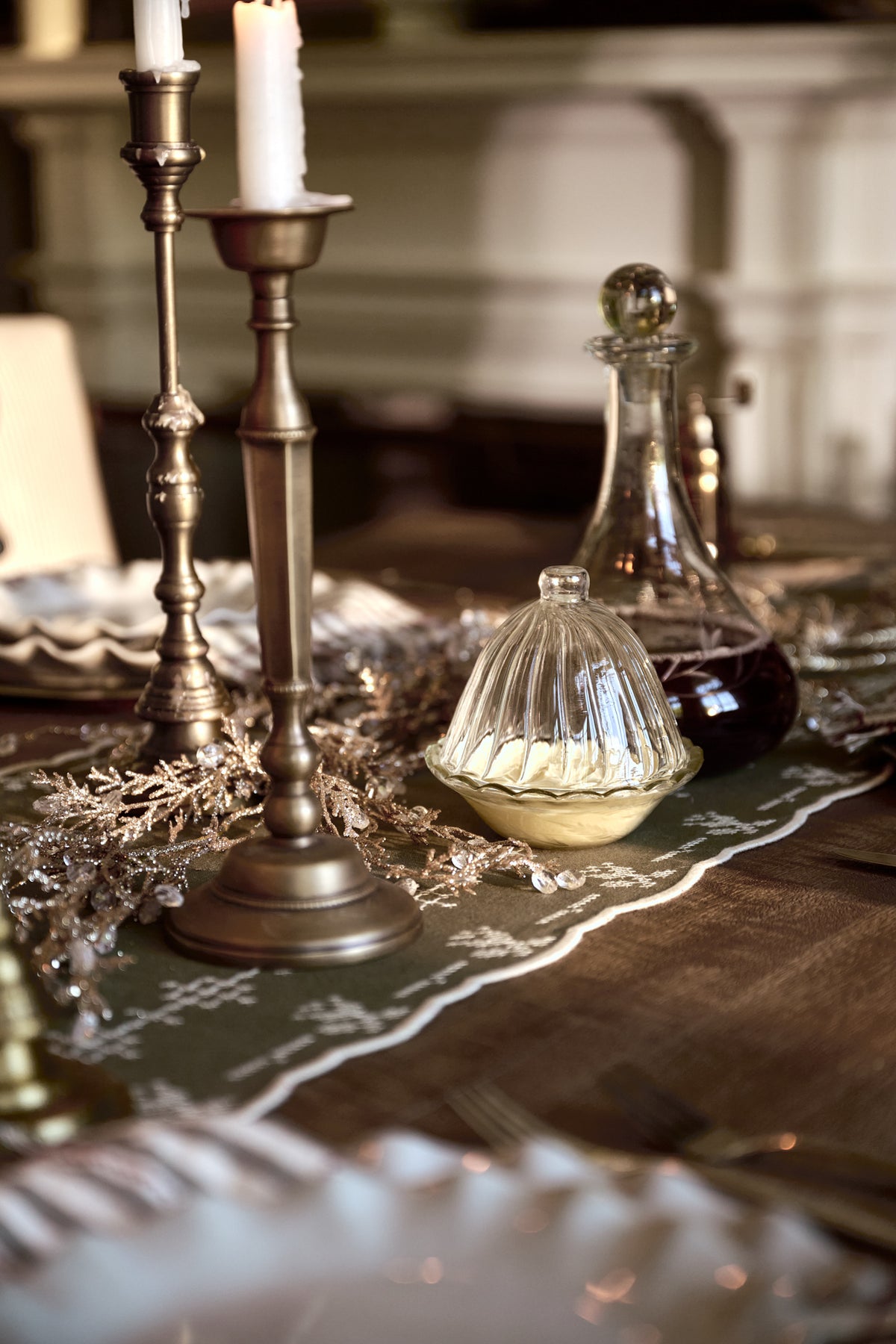 Fluted Cut Glass Butter Dish
