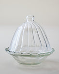 Fluted Cut Glass Butter Dish