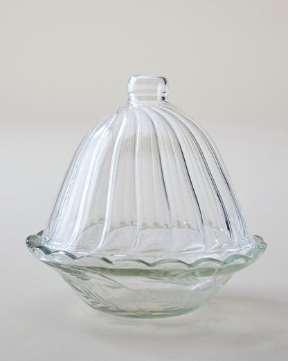 Fluted Cut Glass Butter Dish