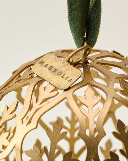 Antique Brass Floral Lattice Ornament