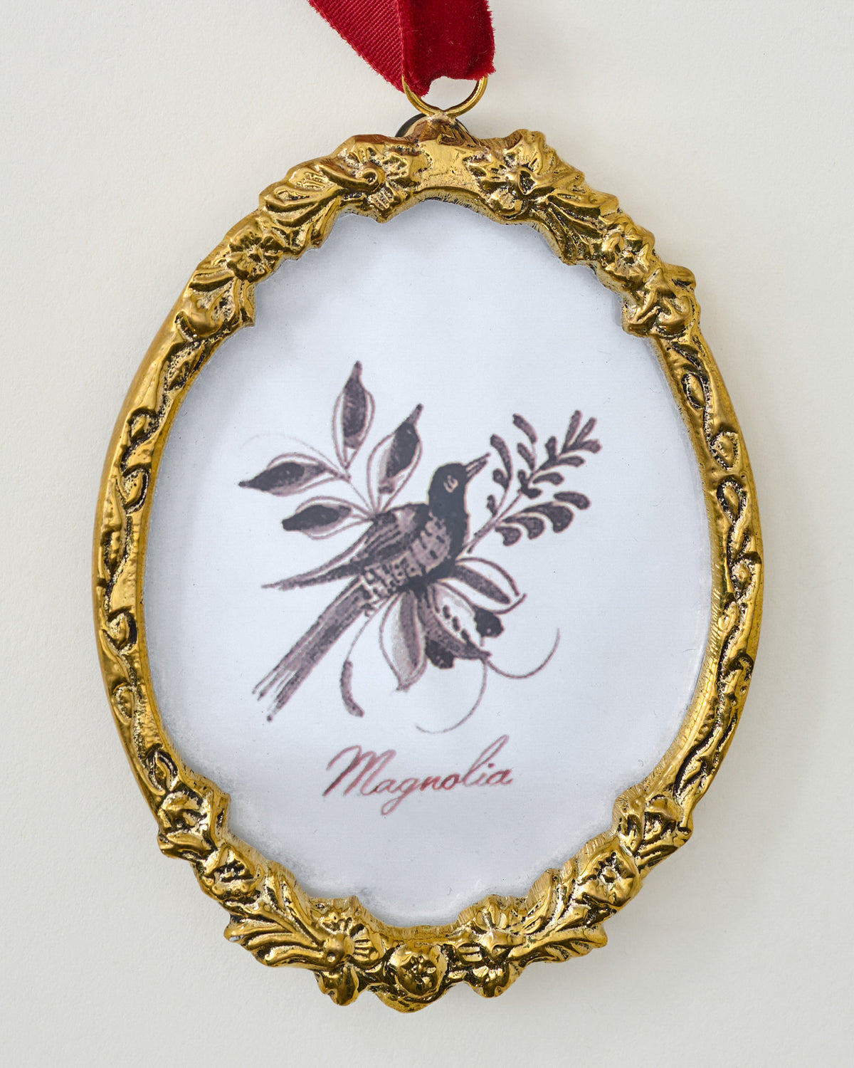 Solid Brass Floral Photo Frame Ornament close up