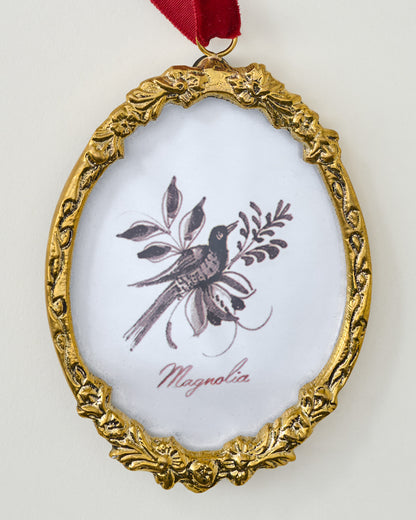 Solid Brass Floral Photo Frame Ornament close up