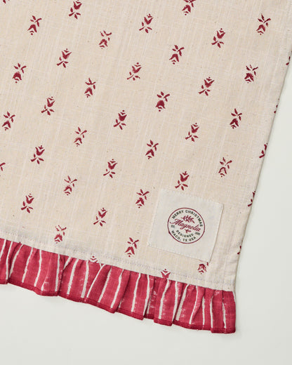 Tulip Block Print Tea Towel close up