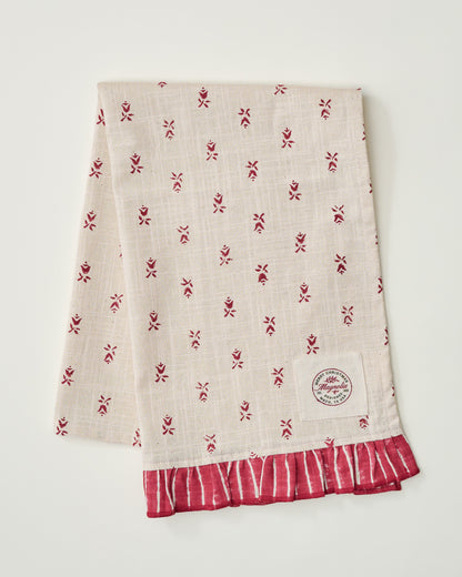 Tulip Block Print Tea Towel