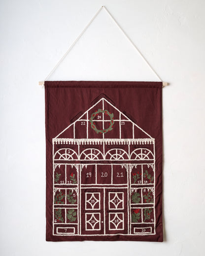Hand Embroidered Greenhouse Advent Calendar