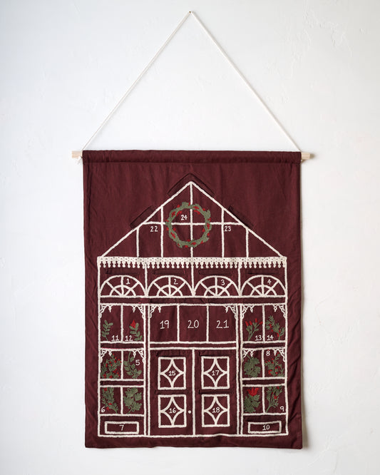Hand Embroidered Greenhouse Advent Calendar