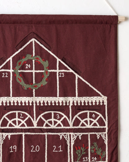 Hand Embroidered Greenhouse Advent Calendar