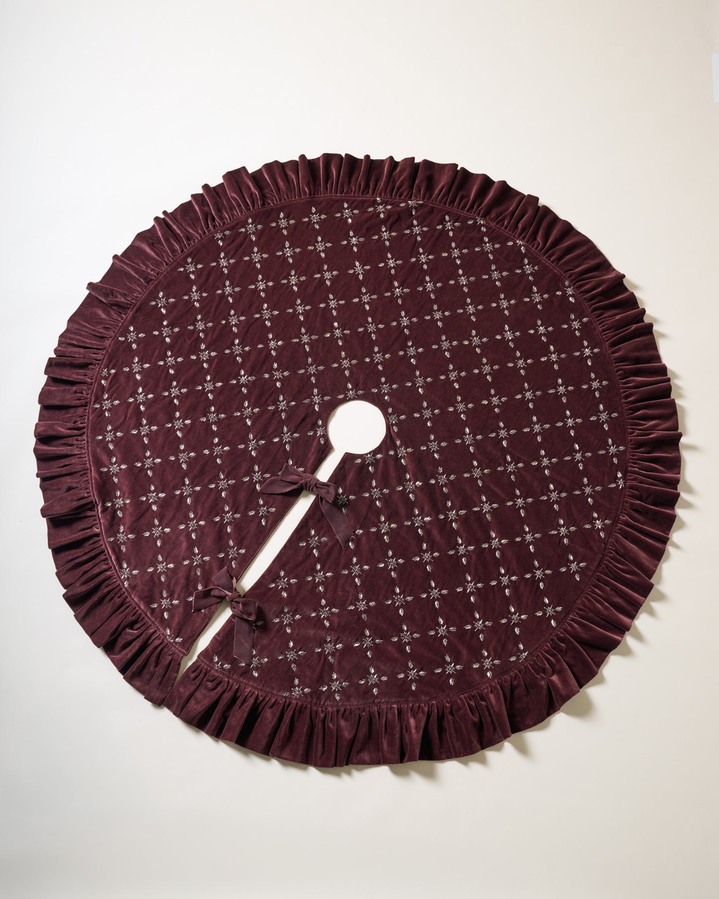 Noella Hand-Beaded Velvet Tree Skirt