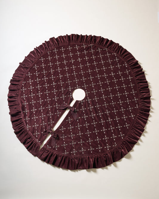 Noella Hand-Beaded Velvet Tree Skirt