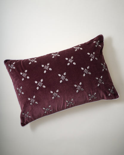 Noella Hand-Beaded Velvet Lumbar Pillow