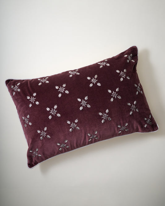 Noella Hand-Beaded Velvet Lumbar Pillow