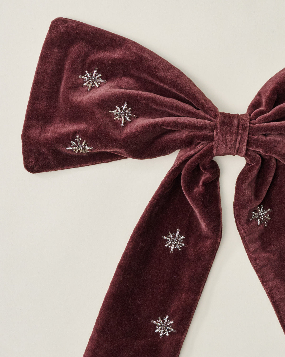 Noella Hand-Beaded Velvet Bow Tree Topper