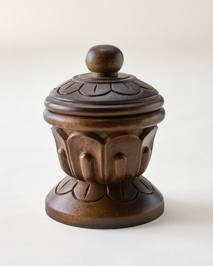 Carved Wood Finial Canister