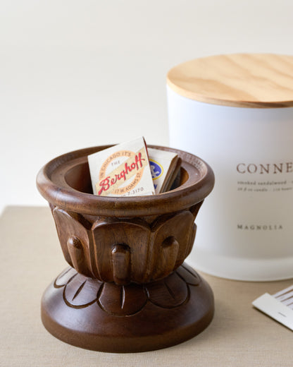 Carved Wood Finial Canister
