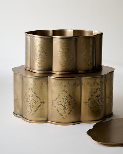 Antique Brass Fluted Canister