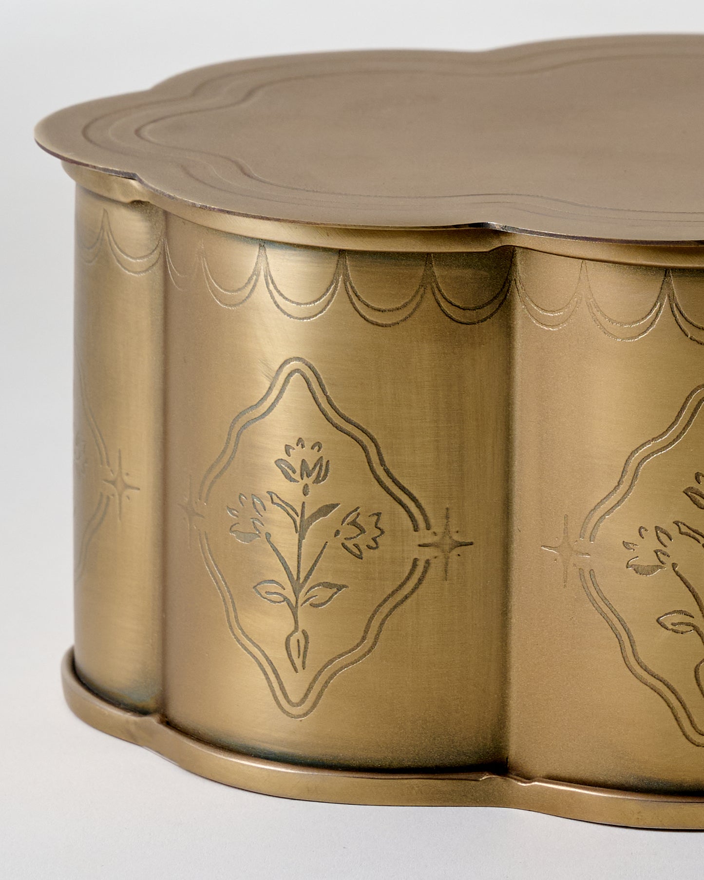 Antique Brass Fluted Canister