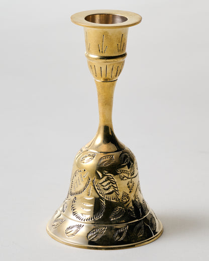 Etched Solid Brass Bell Taper Holder