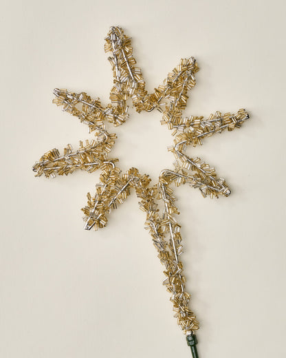 Antiqued Beaded Star Tree Topper