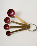 Brass + Enamel Plaid Tulip Measuring Spoons