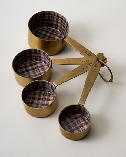 Brass + Enamel Plaid Measuring Cup